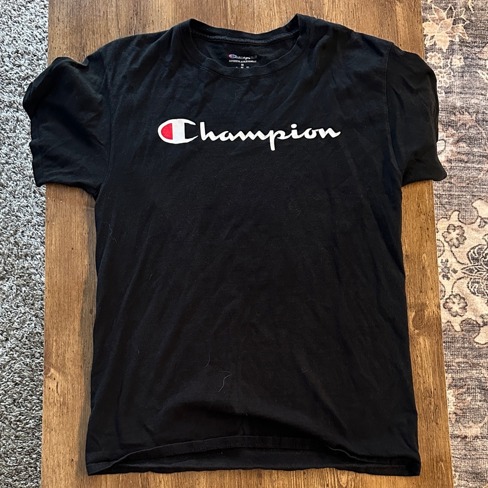 Champion Men's Black Tee with Logo